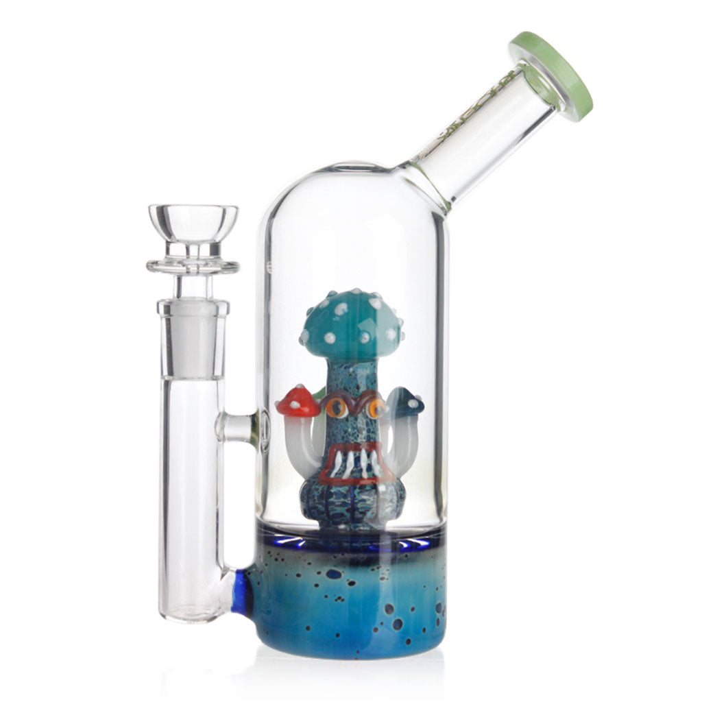 Green Phoenix glass dab rig with specialty perc for sale at Fat Ass Glass, in stock with fast shipping