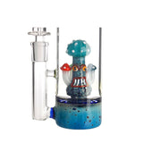 Green Phoenix glass dab rig with specialty perc bottom part view 