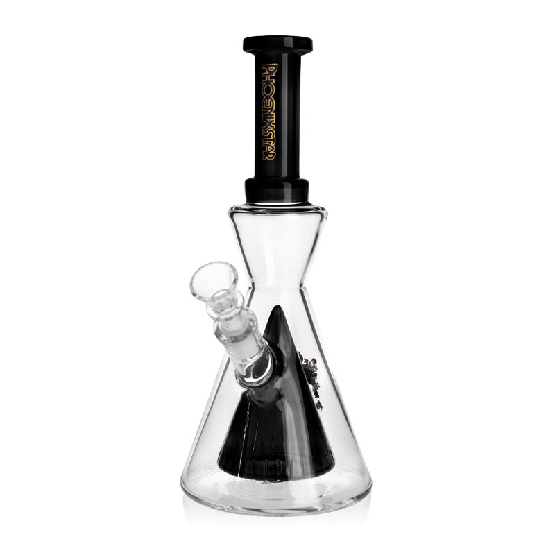 Buy Phoenix Star 10 inch pyramid percolator beaker bong in black at Fat Ass Glass 