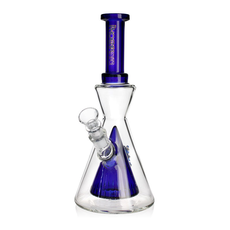 Shop Phoenix Star 10 inch pyramid perc beaker bong in blue online 