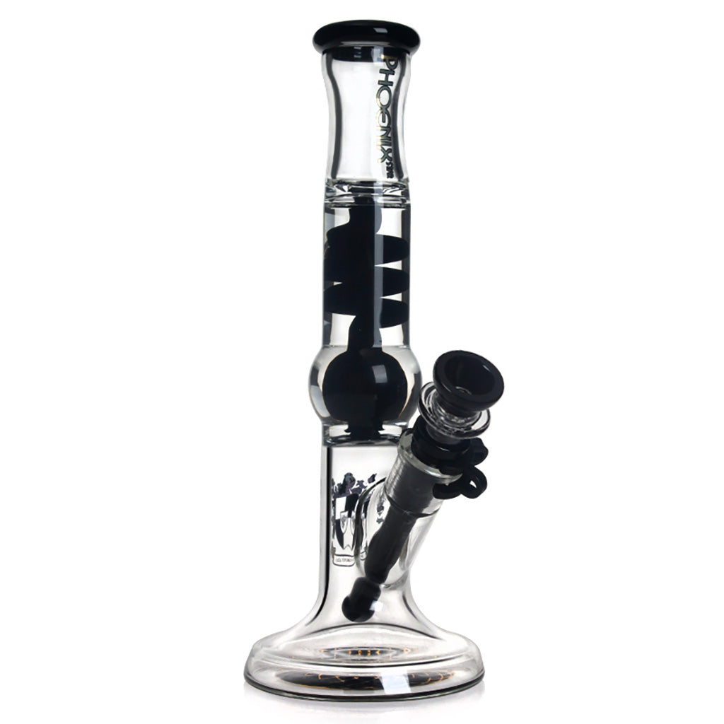 Phoenix Star 11 inch freezable glycerin straight tube bong with black accent – premium glass bong for sale 