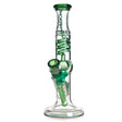 Buy 11 inch freezable Phoenix Star glycerin straight tube bong with green accent – premium cold-filtered glass bong for sale 