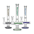 Shop Phoenix Star 12 inch Inline Perc bong in green, blue, and gold at Fat Ass Glass