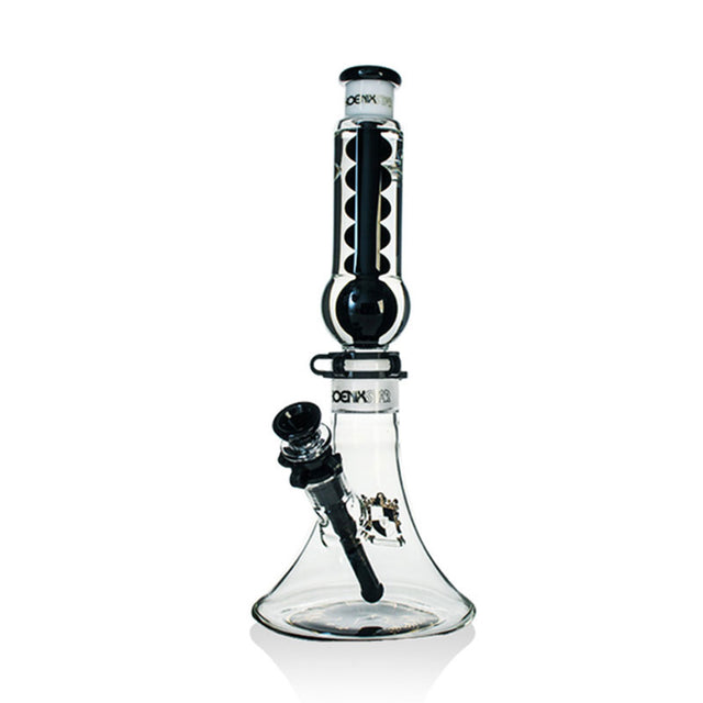 Phoenix Star 13 inch portable freezable coil bong in black with matching downstem and bowl piece