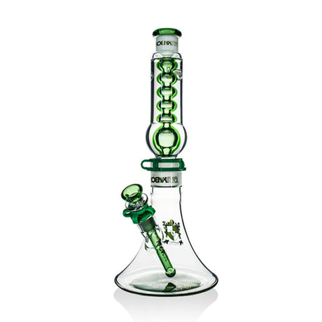 Phoenix Star 13 inch portable freezable coil bong in green with matching bowl and base