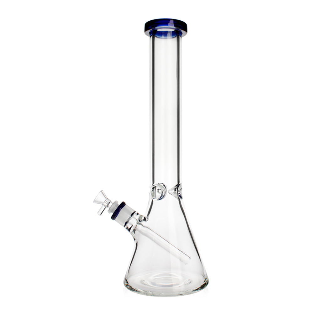 Phoenix Star 15 inch thick beaker bong with blue rim – order premium glass bongs