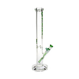 Phoenix Star 18 inch straight tube bong with green accent – shop 7mm thick water pipe