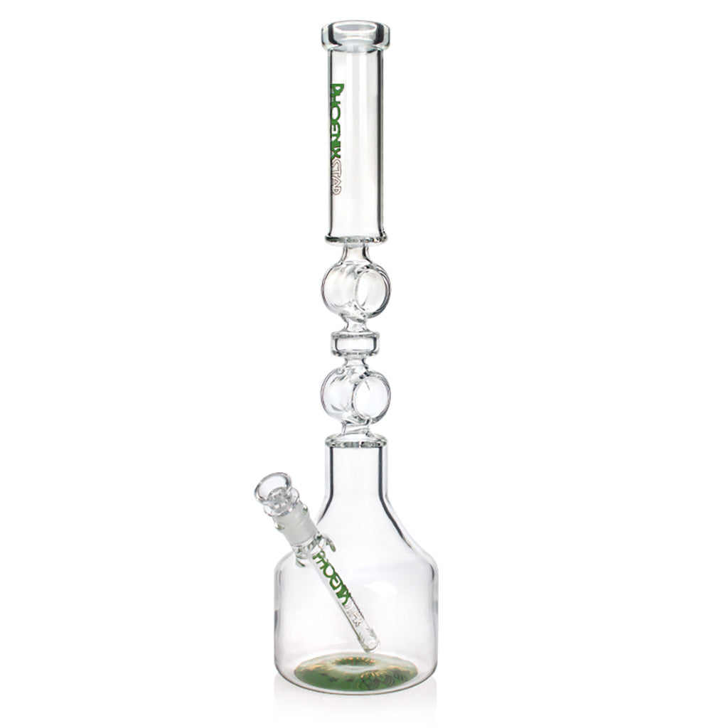 Shop Phoenix Star 20.5 inch glass bong with green logo for sale 