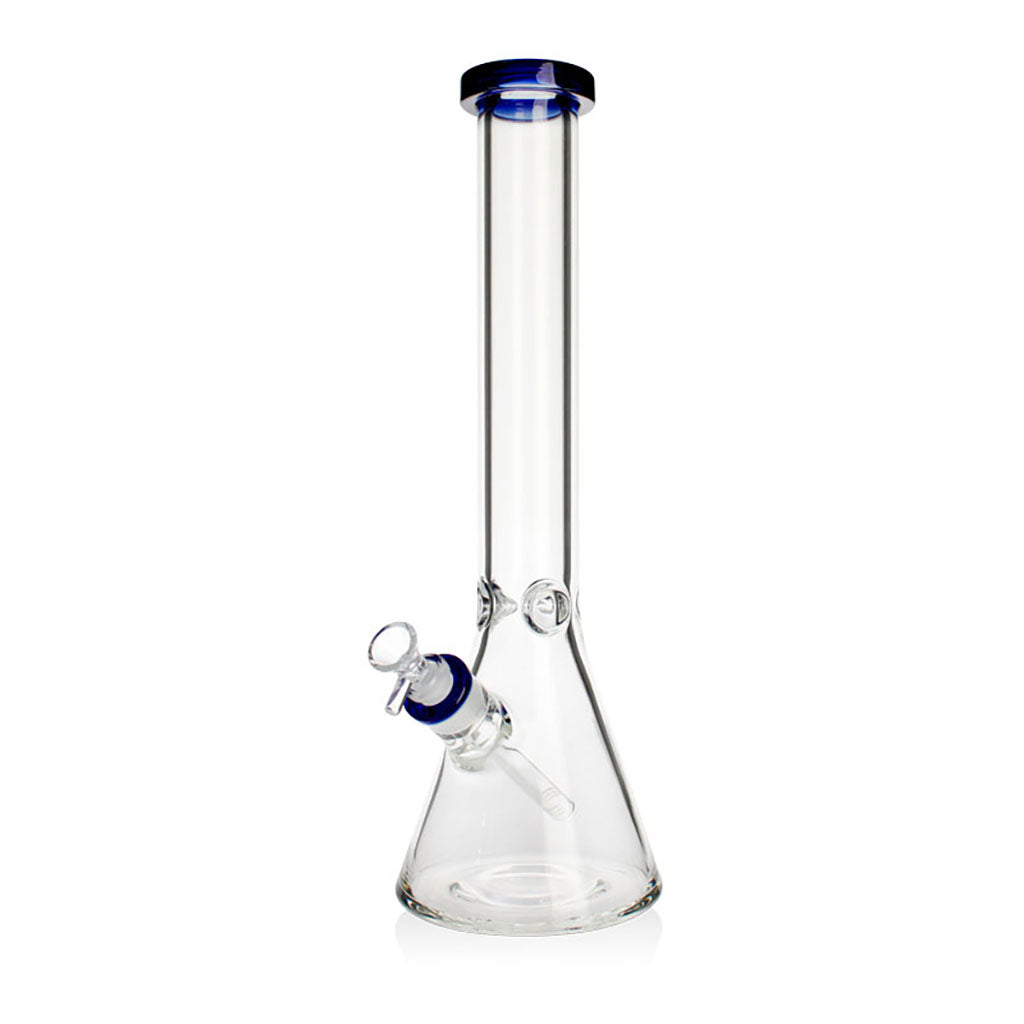 Purchase Phoenix Star 7mm 15 inch thick beaker bong with blue rim – best quality available at Fat Ass Glass