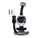 Phoenix Star 8 inch black orb recycler dab rig with 14mm quartz banger.