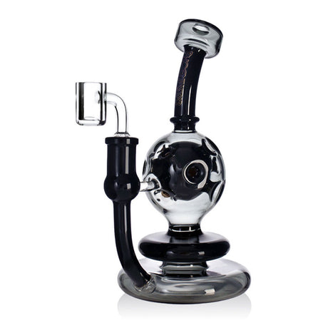 Phoenix Star 8 inch black orb recycler dab rig with 14mm quartz banger.