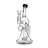 Phoenix Star 9 inch recycler showerhead perc oil rig with black accented mouthpiece and clear glass body