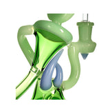Phoenix Star 6 inch abstract figure recycler oil rig with green accent recycler part view