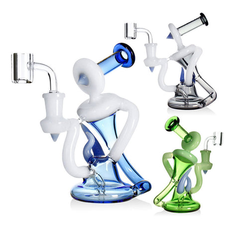 Phoenix Star 6 inch abstract figure recycler oil rig with various color accent body at FGC