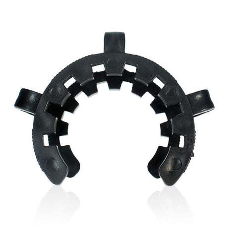 Black locking clip for Phoenix Star freezable glycerin coil replacement top, secure clamp accessory for bong condensers, sold by Fat Ass Glass.