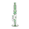 Full view of green Phoenix Star glycerin condenser bong with 8 arm tree perc and flared base, premium glass water pipe for sale at Fat Ass Glass.