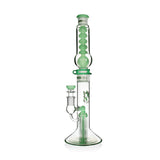 Full view of green Phoenix Star glycerin condenser bong with 8 arm tree perc and flared base, premium glass water pipe for sale at Fat Ass Glass.