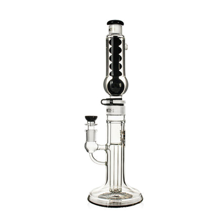Full view of the black Phoenix Star glycerin condenser recycler bong with showerhead perc and glycerin chamber, for sale now at Fat Ass Glass.                  
