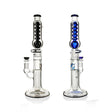  Side by side black and blue Phoenix Star glycerin recycler bongs with showerhead perc, color options shoppers can order directly from Fat Ass Glass.
