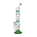 Full black-accent Phoenix Star modular triple stack bong with double matrix percs, available to order from Fat Ass Glass