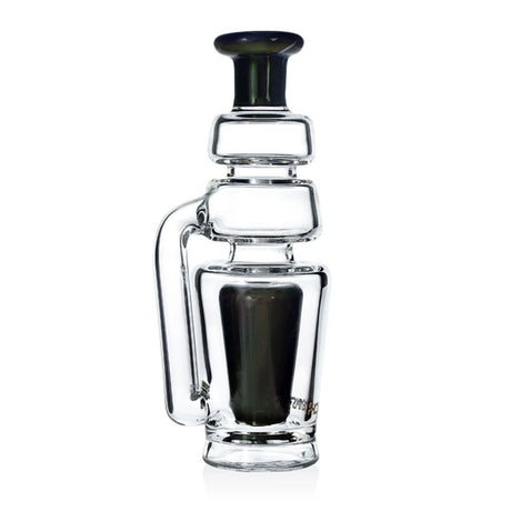Angled view of the Phoenix Star Puffco Peak Pro glass recycler attachment in black, ready to add to cart at Fat Ass Glass. 
