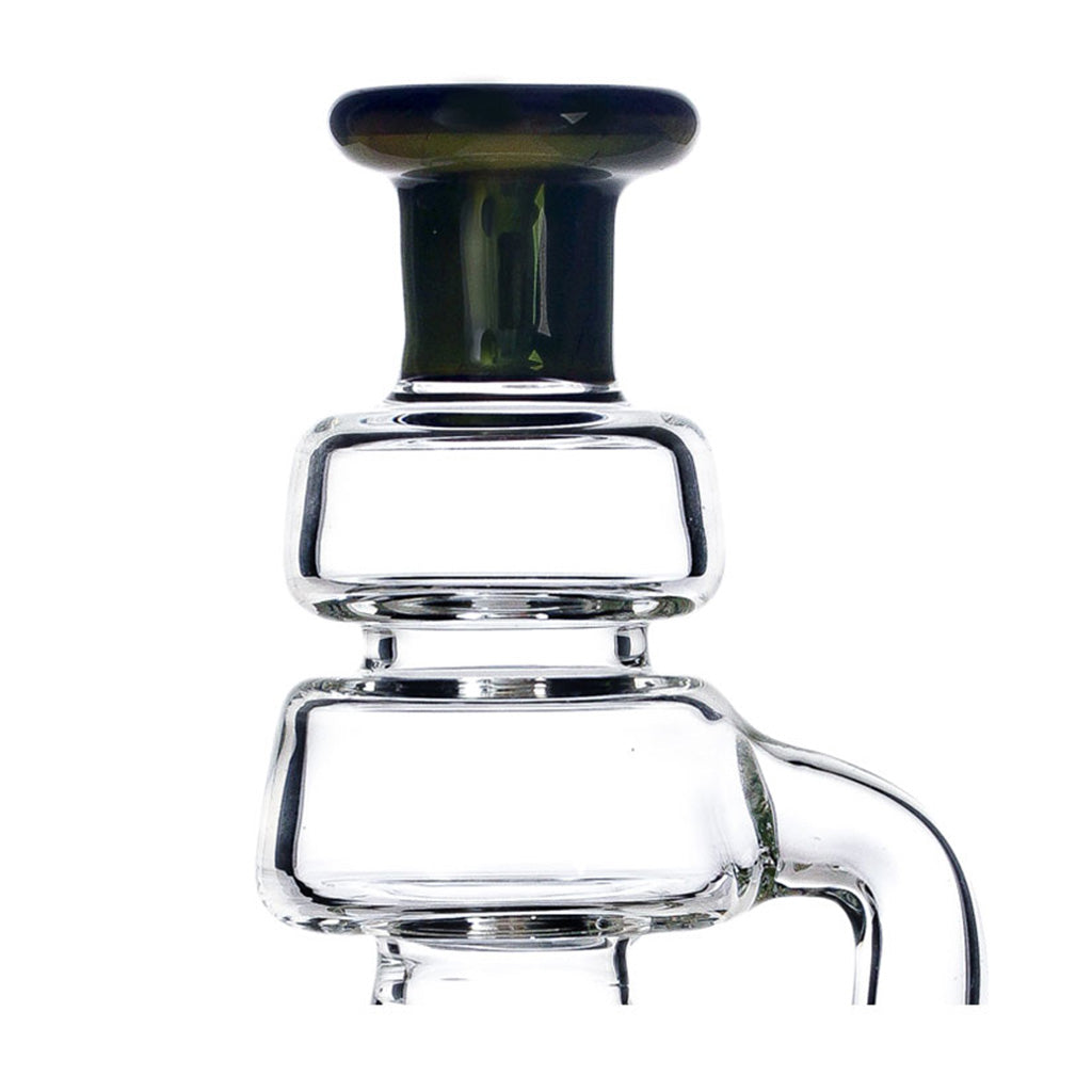 Front view of the black Phoenix Star Puffco Peak Pro glass recycler attachment, available at Fat Ass Glass for smooth upgraded dabs.