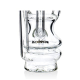 Close up of the Phoenix Star logo and recycler chamber on the Puffco Peak Pro glass attachment in blue, sold by Fat Ass Glass.