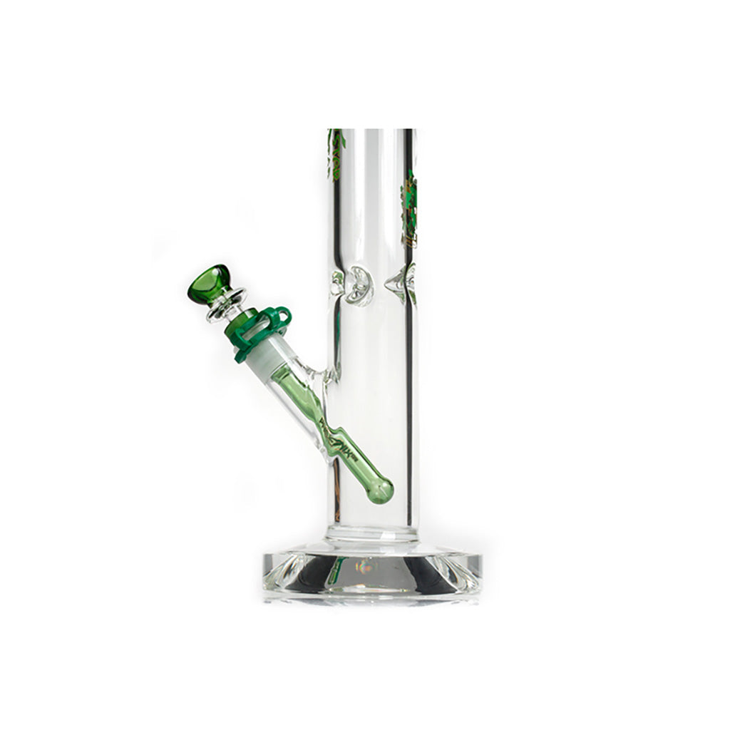 Phoenix Star 7mm straight tube bong with green downstem – buy online at Fat Ass Glass 