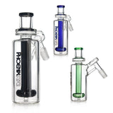Various color accents Phoenix Star showerhead perc ash catcher with 14mm female to male joint and 45 degree angle.