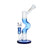 Full view of Phoenix Star Zig Zag inline perc glass bong in blue and white, ready to buy online from  Fat Ass Glass .