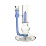Phoenix Star 11 inch straight tube bong with bell flared mouthpiece, blue accents bottom part