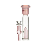Phoenix Star 11 inch straight tube bong with bell flared mouthpiece, pink accents top part