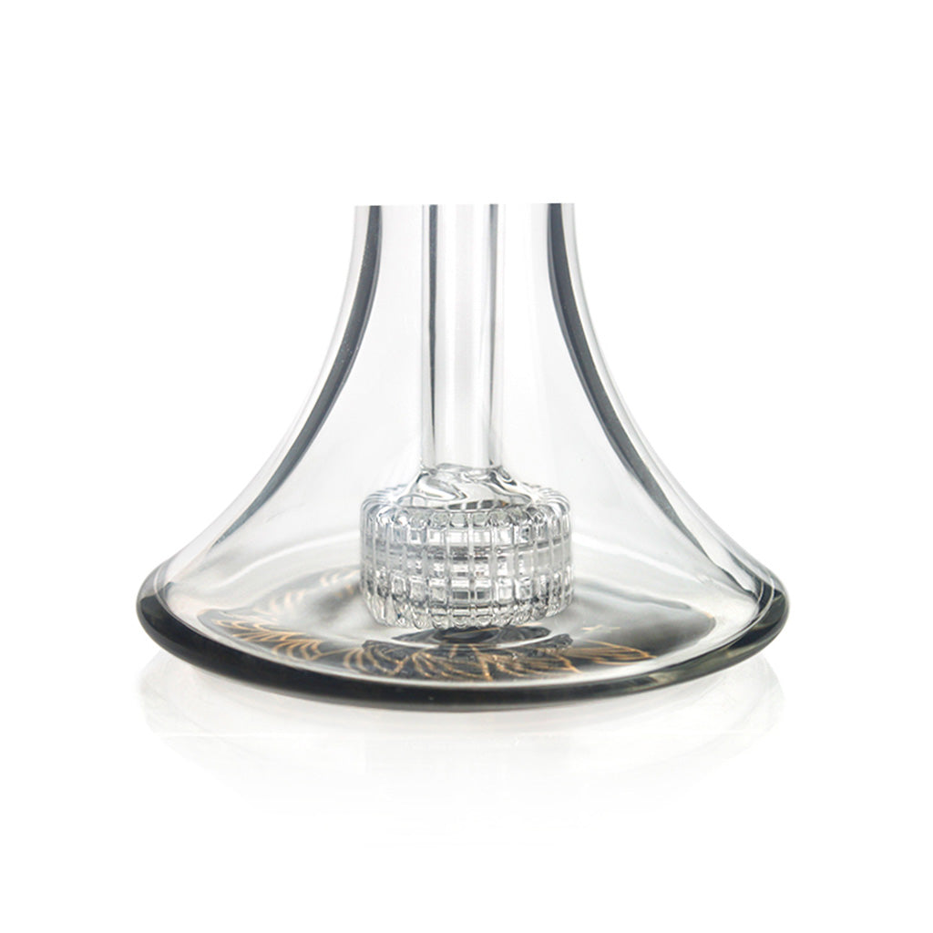 PHX 7 inch hourglass body matrix perc glass mini bubbler with black base view at FGC