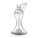 PHX 7 inch hourglass body matrix perc glass mini bubbler with black base accent at Fat Ass Glass