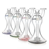 PHX 7 inch hourglass body matrix perc glass mini bubbler with various color accent at FGC