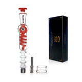 Phoenix Star Red Freezable Glycerin Bong Coil Nectar Collector With Titanium Nail/Tip & Wax Dish With Box