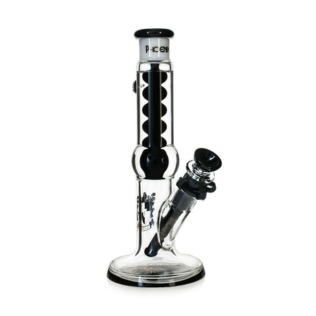 PHX Star 10 inch freezable glycerin straight tube bong in black with matching bowl and base
