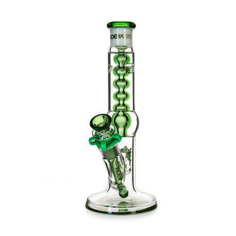  PHX Star 10 inch freezable glycerin straight tube bong in green with straight base and condenser core 