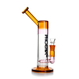 PHX Tube Sidecar Inline Diffuser Perc Glass Bong in brown color with a clear glass bowl