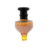 Pointed Dome Carb Cap In Amber Two-Tone Glass Front View Available At Fat Ass Glass