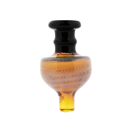 Pointed Dome Carb Cap In Amber Two-Tone Glass Front View Available At Fat Ass Glass