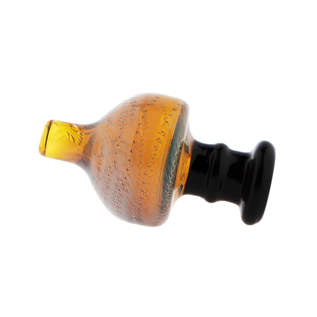 Pointed Dome Carb Cap In Amber Two-Tone Glass Side View Available At FGC