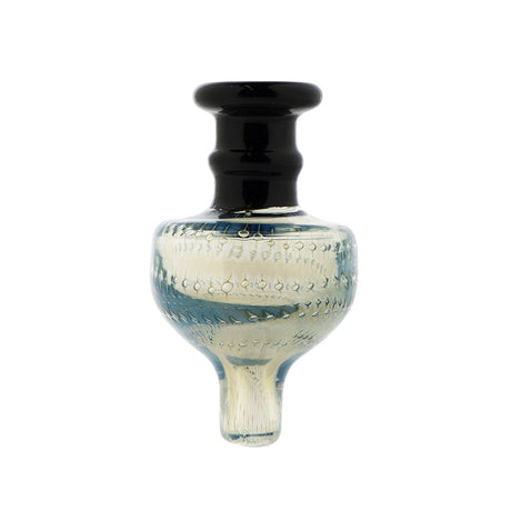 Pointed Dome Carb Cap In Blue Two-Tone Glass Front View Available At Fat Ass Glass