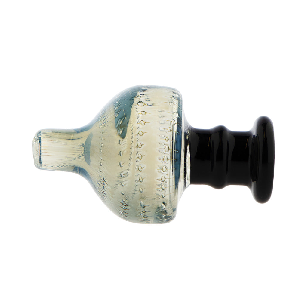 Pointed Dome Carb Cap In Blue Two-Tone Glass Side View Available At FGC