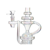 HOLOGRAPHIC RAINBOW MULTI-CHAMBERED SHOWERHEAD PERC RECYCLER RIG