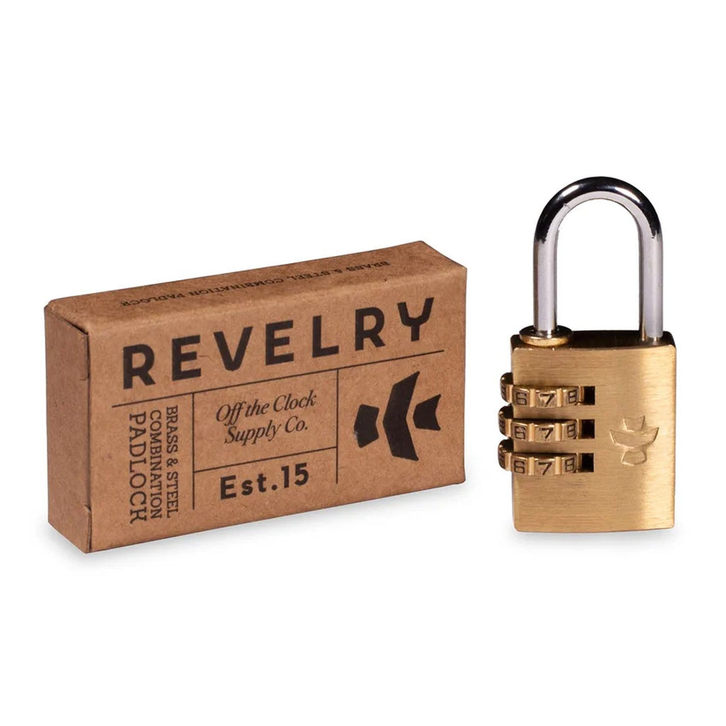 REVELRY SUPPLY 3-DIGIT BRASS COMBINATION LUGGAGE LOCK
