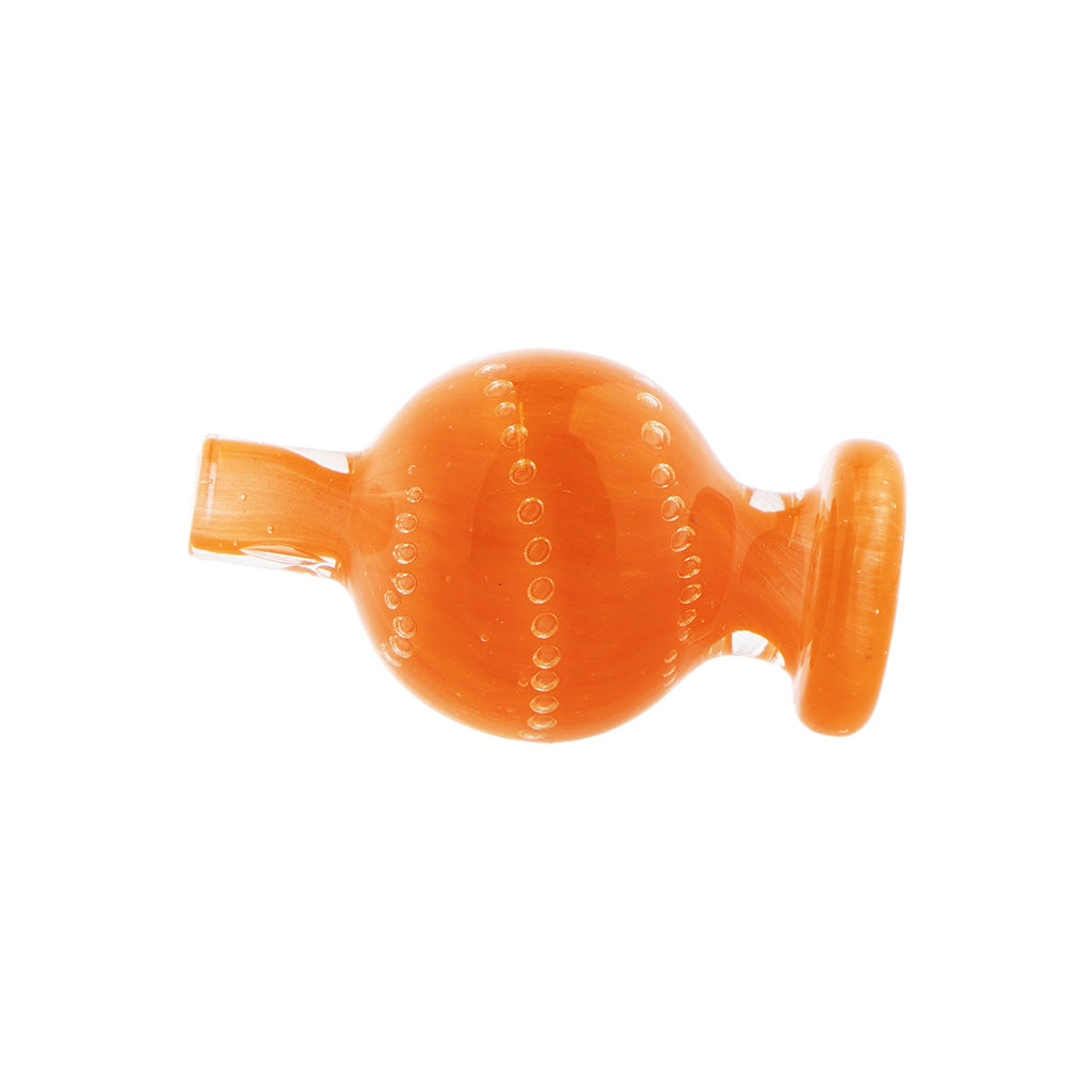 Round Dotted Line Carb Cap In Orange - Side View Showing Textured Dot Detailing