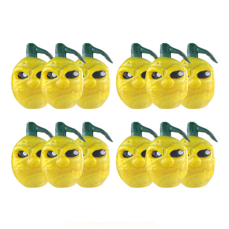 Fat Ass Glass Sour Lemon 12-count carb cap set with yellow lemon-style glass design and green stem details