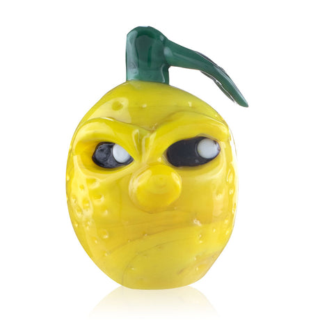 Fat Ass Glass Sour Lemon glass carb cap close-up showing glossy yellow lemon design with green stem and black eyes