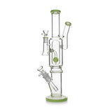 SPHERE PERC DOUBLE BOWL GLASS BONG WITH SIDE ARM RECYCLER